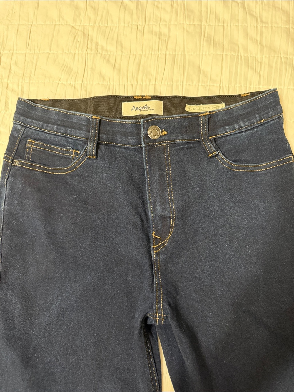 Angels Jeans Dark Blue Straight Leg Jeans
